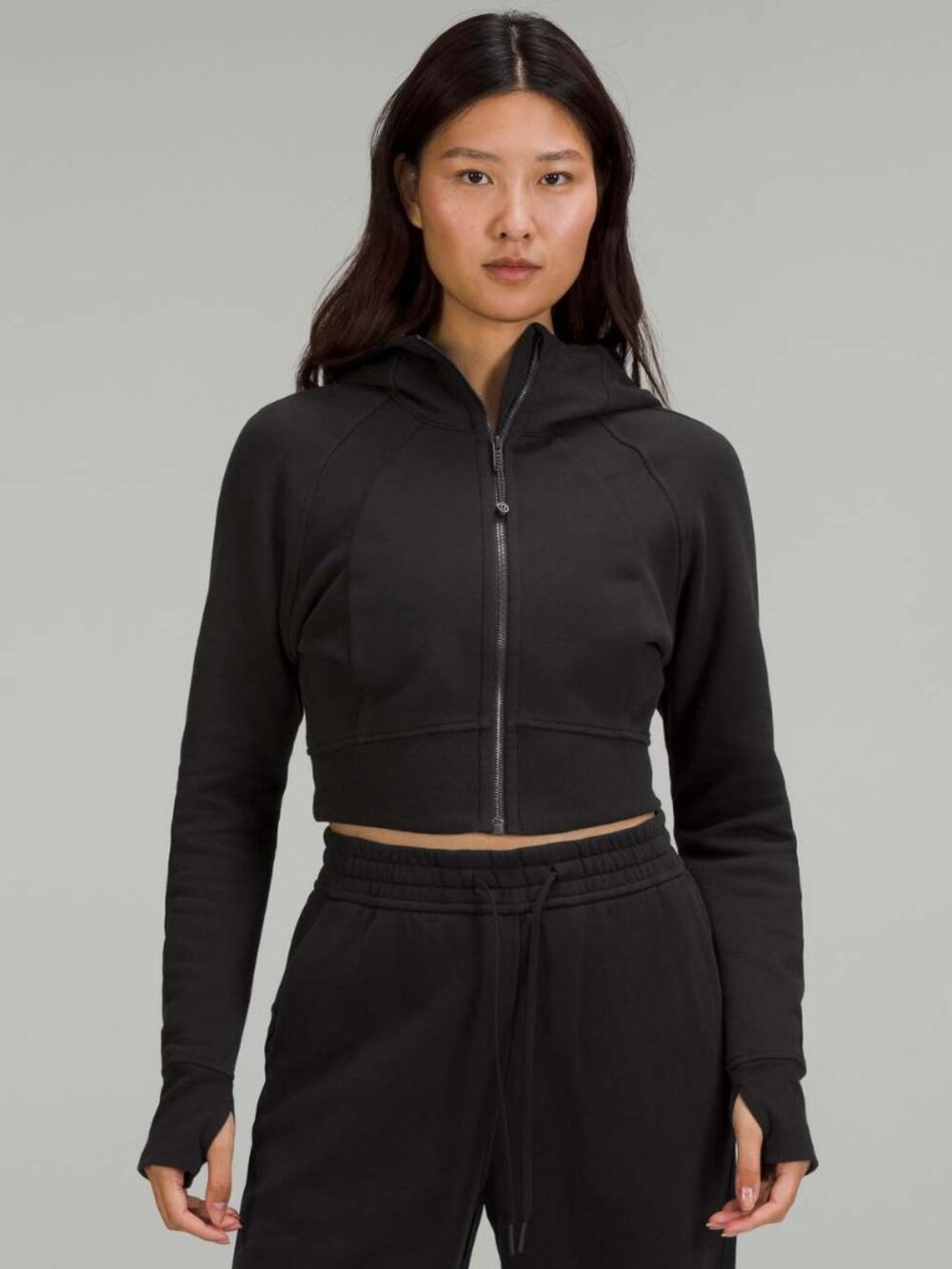 lululemon Scuba Full-Zip Cropped Hoodie Black | Fits 0–2 XS